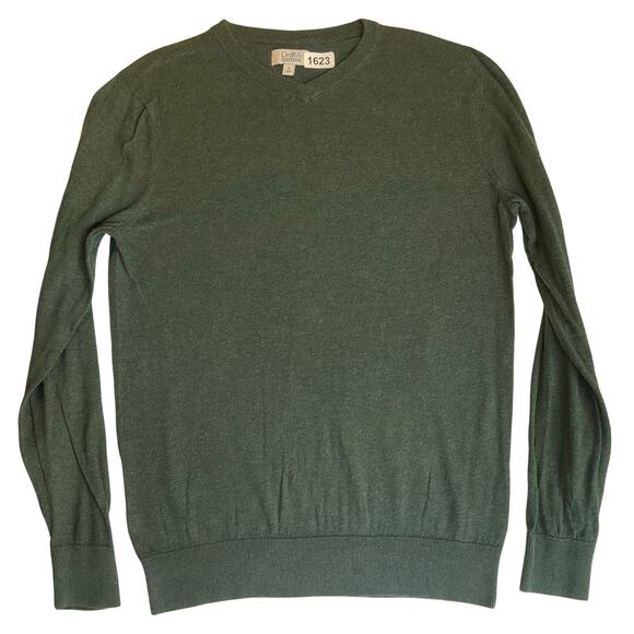 Croft & Barrow Women Knit Sweater size S Green Long Sleeve Soft V-neck - Picture 1 of 8
